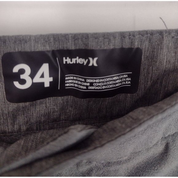 Hurley Phantom Striped Gray Hybrid Boardshorts Summer Beach Surf Skate Mens W 34 - Picture 5 of 6